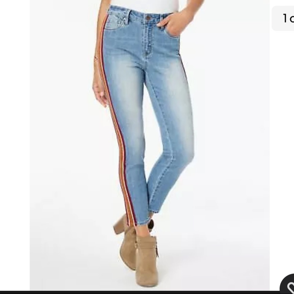 dollhouse high waisted skinny jeans w/ stripes 29